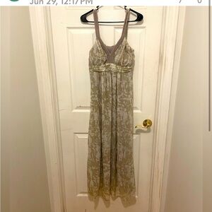 Soft Joie Gray and Cream Maxi Dress